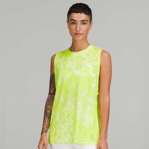 NWT Lululemon Athletica All Yours Tank marmalade tie dye highlight yellow size 0